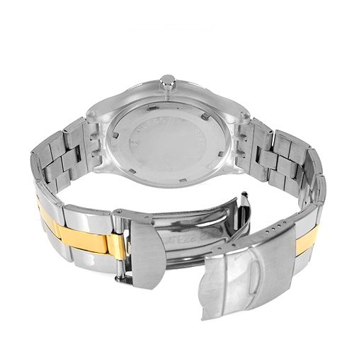 *MARCO MAX*SILVER FACE MENS CRYSTAL DRESS WATCH